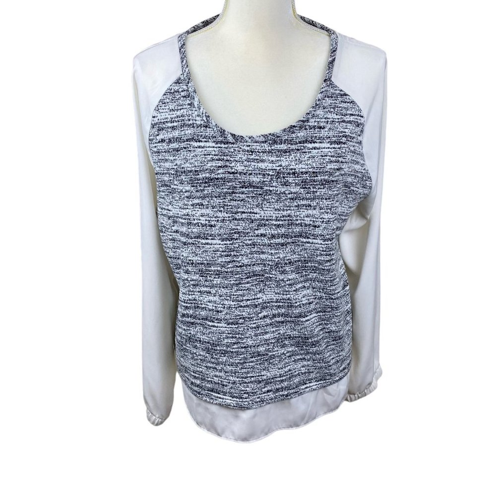 Calvin Klein marled sweater, size Large, layered look, blouse sleeves